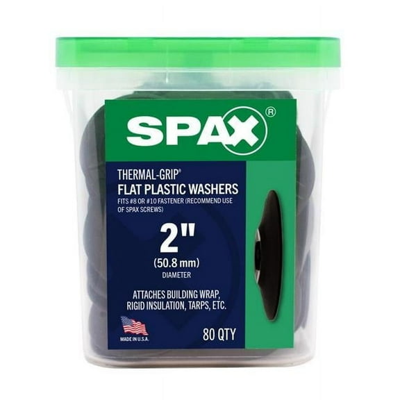 Spax 5042073 2 in. Thermal-Grip Plastic Flat Washer - Pack of 80