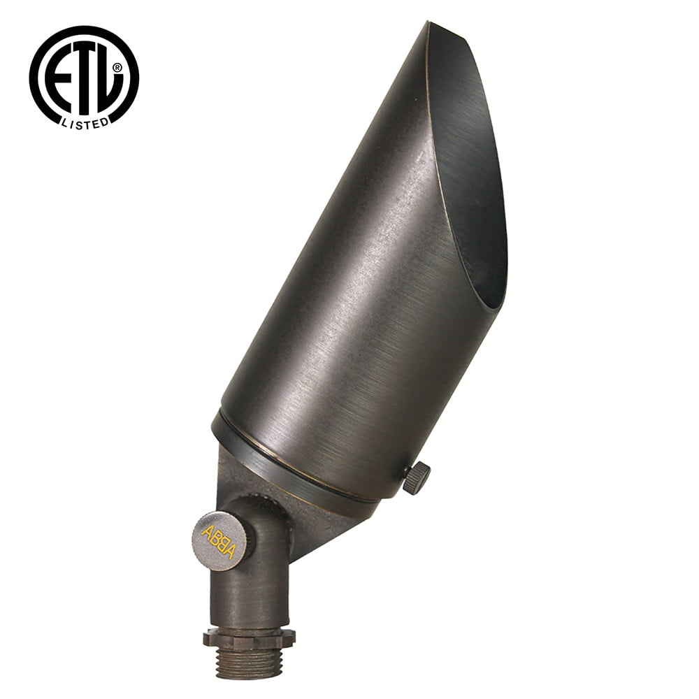 Adjustable Dark Brass LED Outdoor Spotlight with 7W Bulb