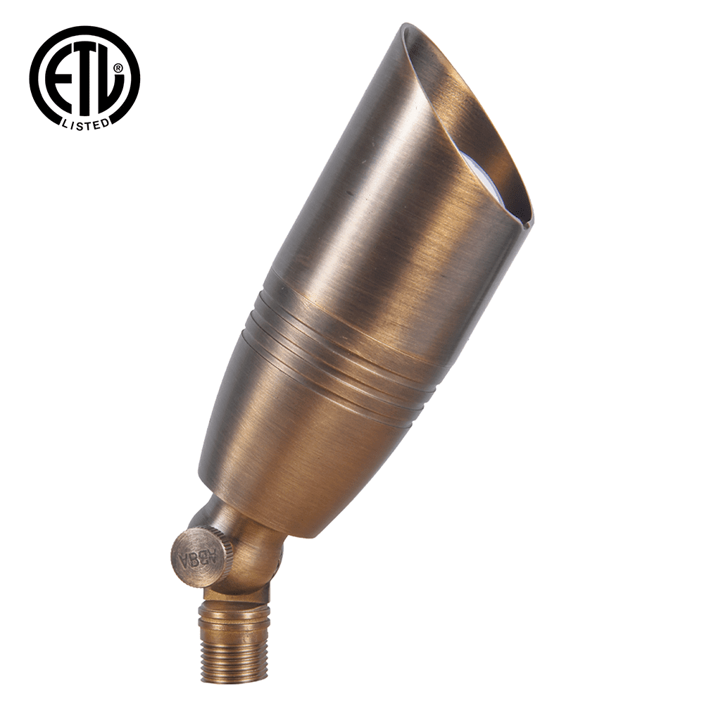 Natural Brass Low Voltage LED Outdoor Spotlight