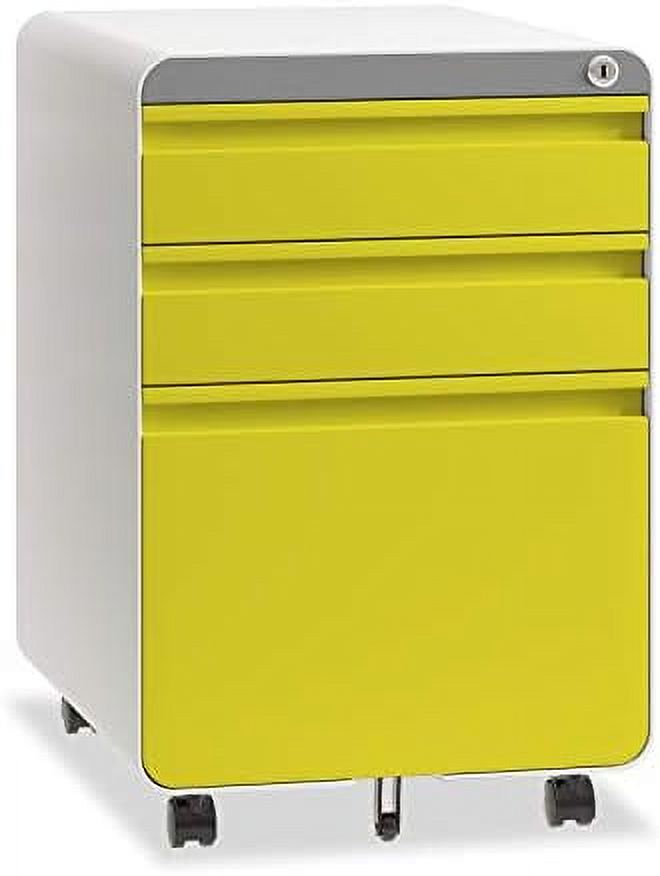 SPBOOMlife 3 Drawer File Metal Filing with Lock Wheels
