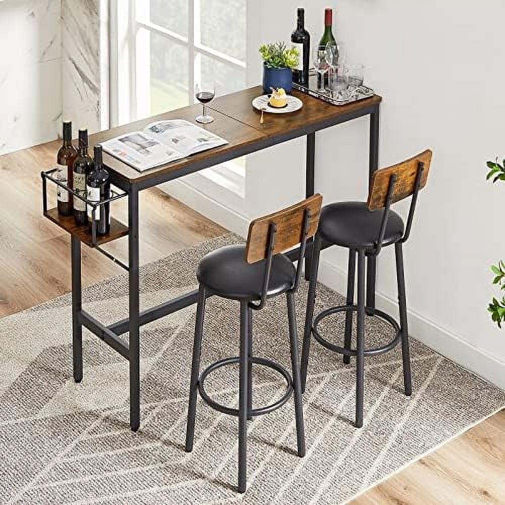 SPBOOMlife 3 Pieces Pub Table and Chair Set Counter Height Dining Table