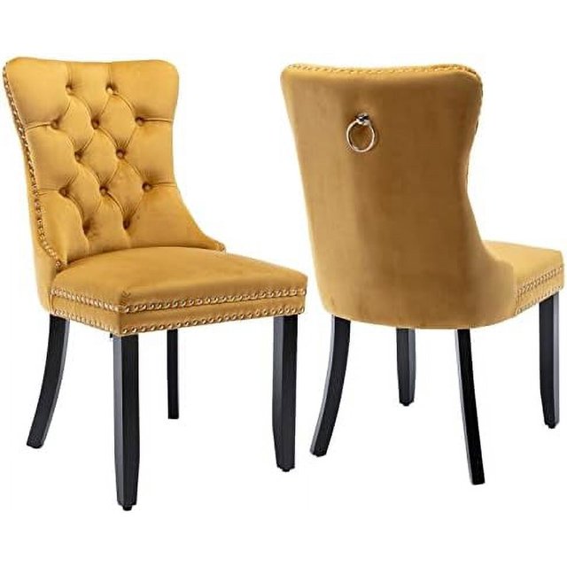 SPBOOMlife Beige Velvet Dining Room Chairs Upholstered Dining Chairs