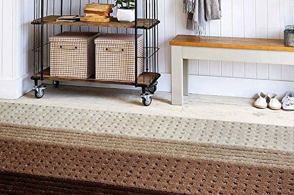 SPBOOMlife Custom Size Hallway Runner Rug BrownBeige Color 31 inch