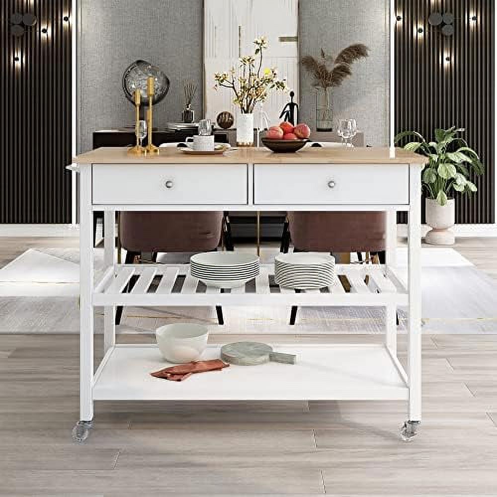 SPBOOMlife Kitchen Island Kitchen Cart Rolling Microwave Islands