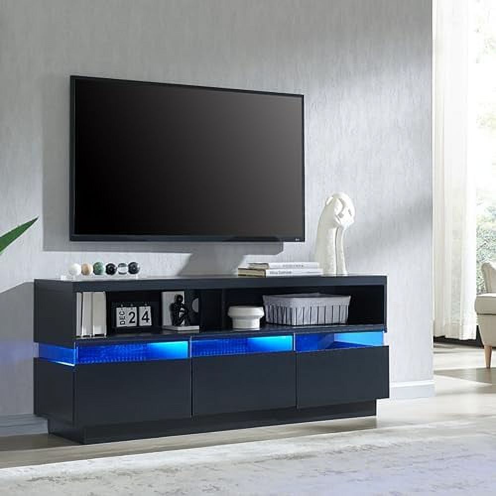 SPBOOMlife LED TV Stand for 75 Inch TV Media Console Table w/Soundbar