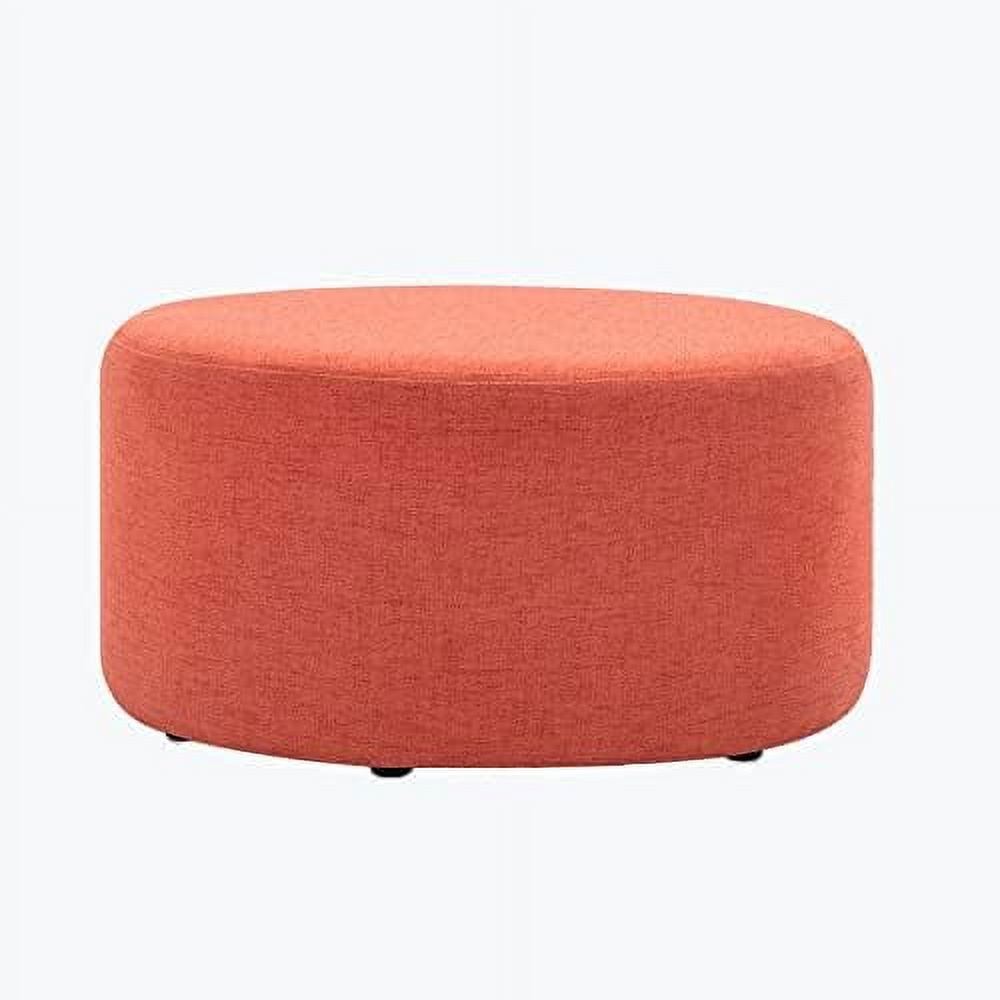 SPBOOMlife Modern 24 Inch Ottoman Upholstered Fabric Footstool Round Pouf Accent for Living Room ...