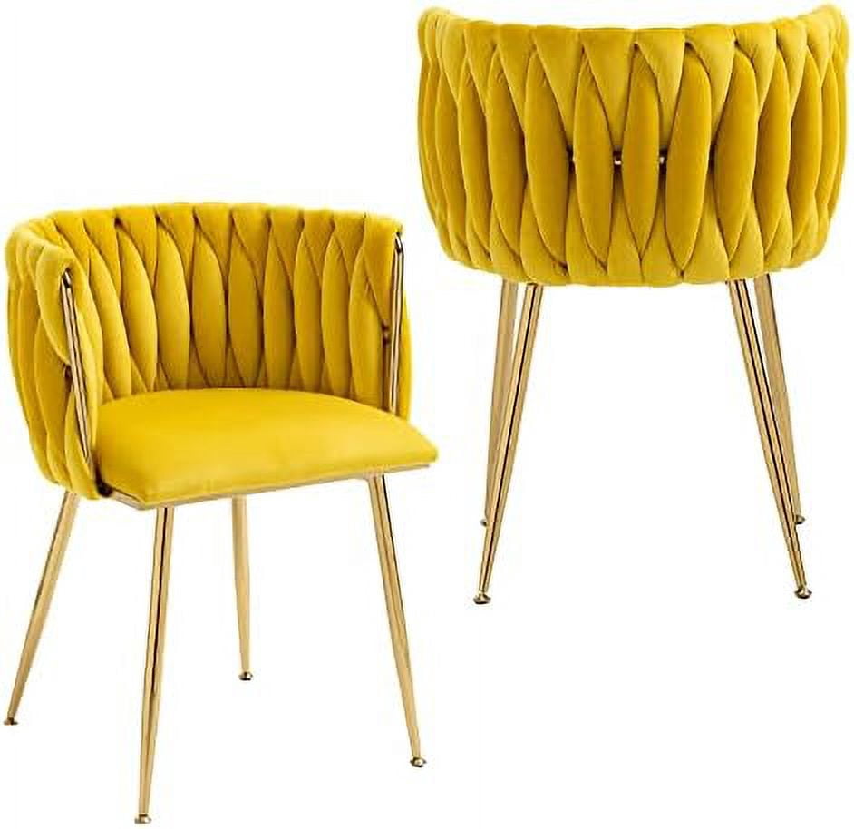 SPBOOMlife Modern Velvet Dining Chairs Weaving Accent Chairs Living