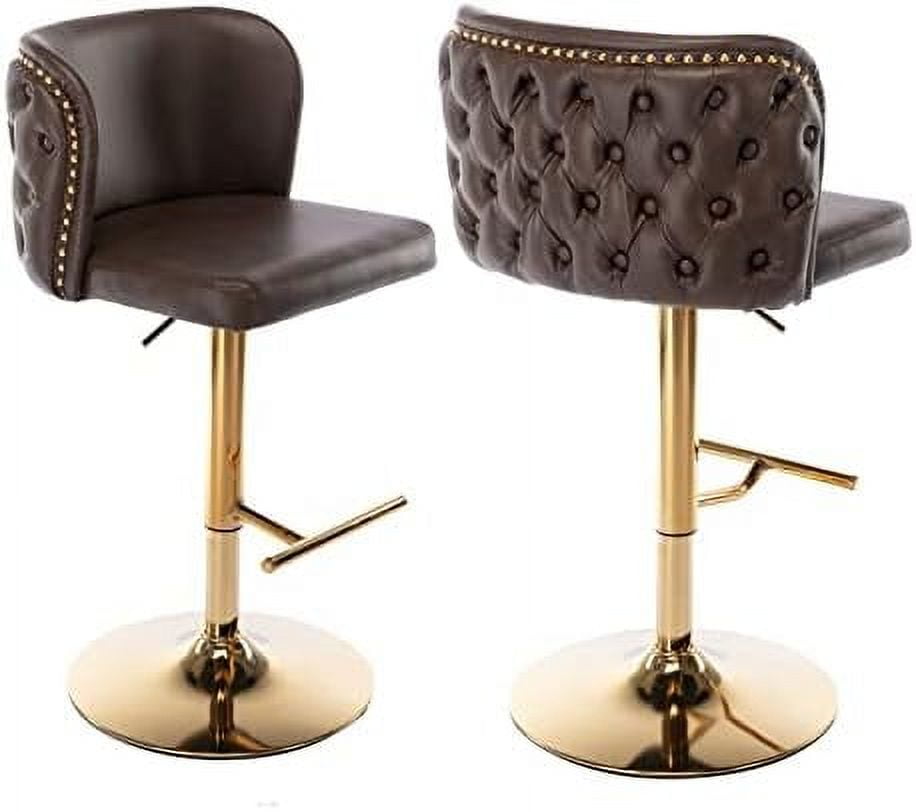 SPBOOMlife PU Swivel Counter Height Stools Set of 2 Faux Leather