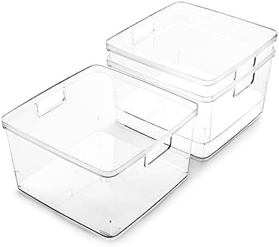 SPBOOMlife Plastic Bins Square 12 Pack THE COLLECTION MultiUse Organizer Bins Built