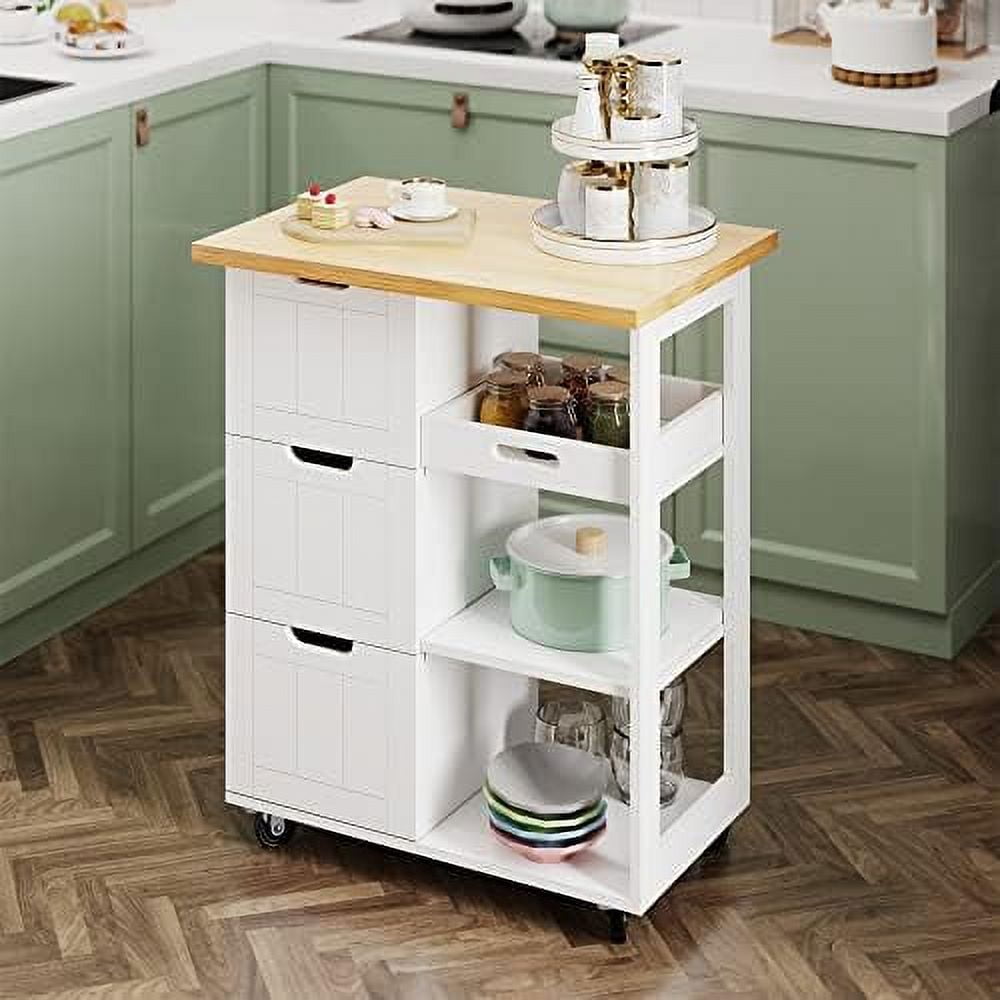 SPBOOMlife QAQA Kitchen Island on Wheels with Kitchen Cart with Drawer and Countertop Single