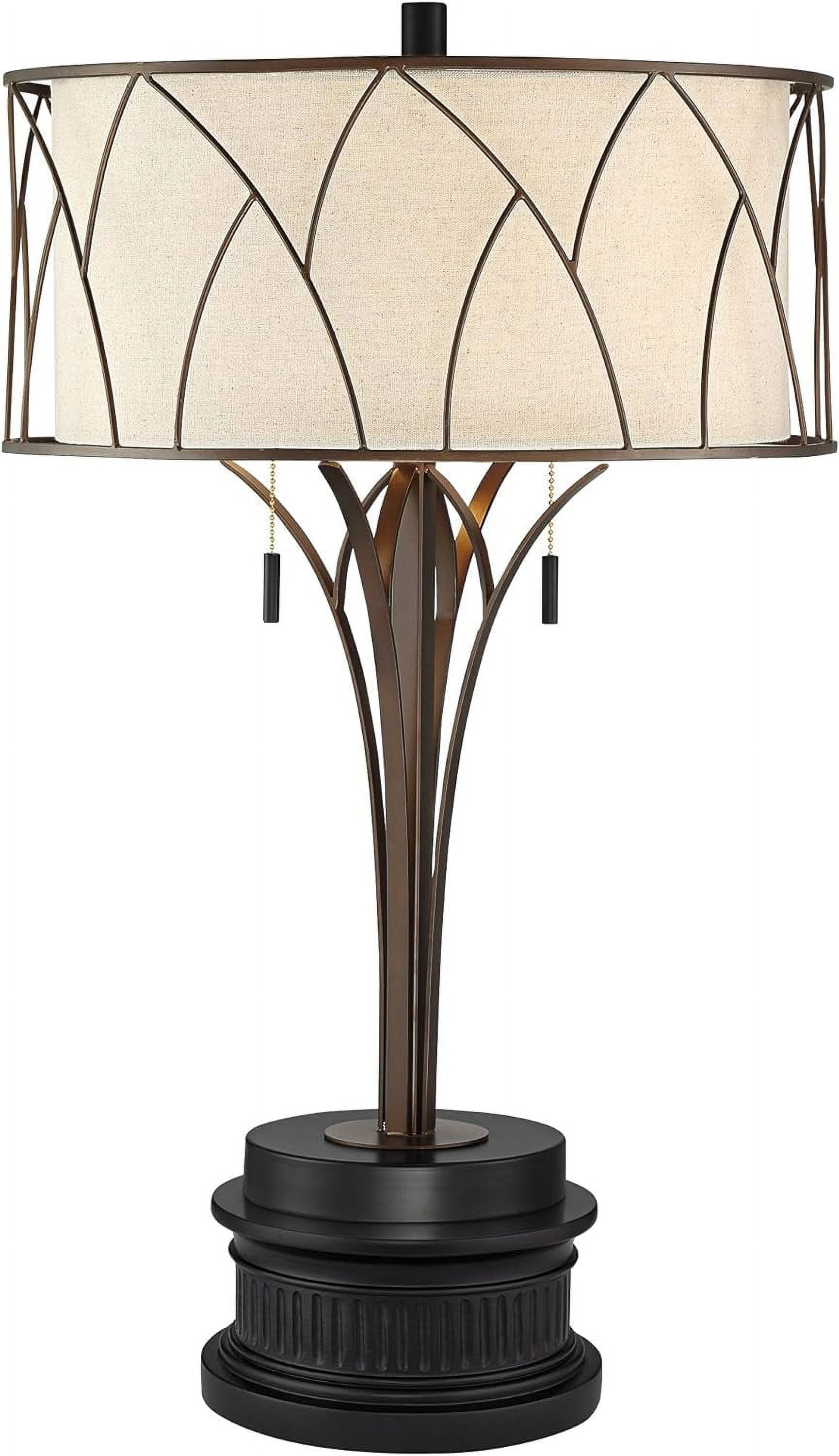 SPBOOMlife Sydney Mid-Century Modern Table Lamp with Round Riser USB ...