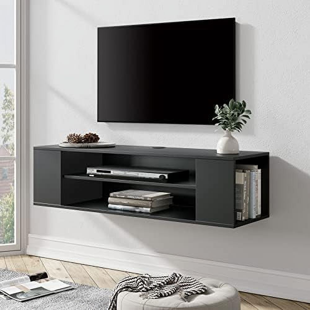 SPBOOMlife White Floating Entertainment Center for Wall Floating TV