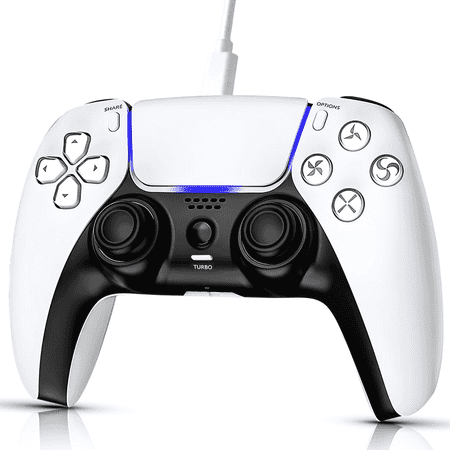 SPBPQY Game Controller for P5/Slim, High Precision Motion Sensing System, Dynamic Feedback, White