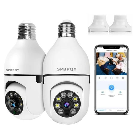 Deals on SPBPQY 2-Pack 1080p 2.4GHz WiFi Light Bulb Security Camera