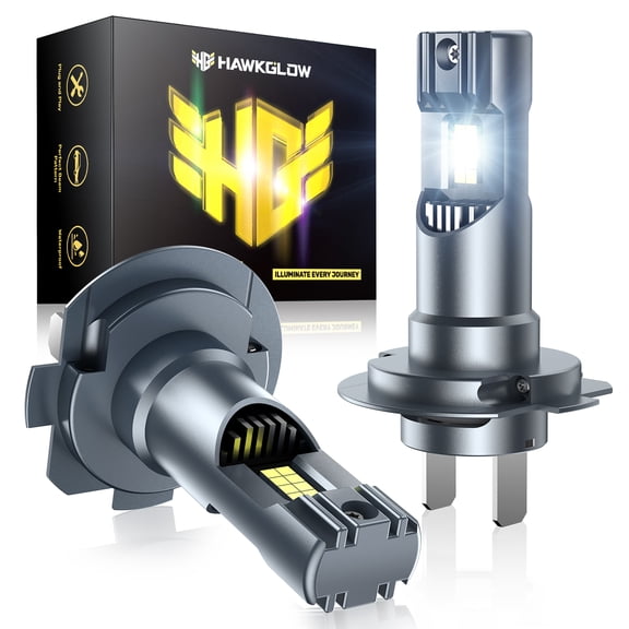 SPBTAR C7F LED Headlight Bulbs, 2 Pcs LED Headlight H7 64W Bulbs6500K 32000LM IP68 Waterproof LED Headlight for Cars, White