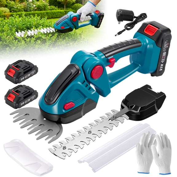 SPBTAR Cordless Hedge Trimmer, 2 in 1 Cordless Grass Shear & Shrubbery Trimmer, Lightweight Garden Tools with 2 Rechargeable Batteries & Charger for Hedge Cutting, Garden, Yards, Lawns