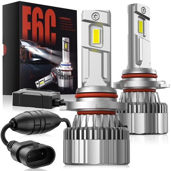 SPBTAR F6C LED Headlight Bulbs, 2 Pcs LED Headlight 9005/HB3 130W Bulbs, 360Full Illumination 6500K 40000LM IP68 LED Headlight Bulbs