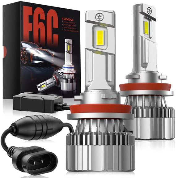 SPBTAR F6C LED Headlight Bulbs, 2 Pcs LED Headlight H11/H8/H9 130W Bulbs, 360Full Illumination 6500K 240000LM IP68 LED Headlight Bulbs