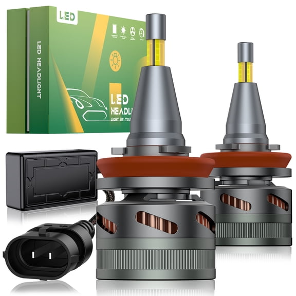SPBTAR V6 LED Headlight Bulbs, 2 Pcs LED Headlight H11/H8/H9 45000LM 150W 3000K(Golden Yellow)/4500K(Warm White)/6000K(Bright White) IP68 LED Headlight Bulbs
