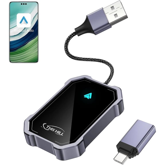 SPBTAR Wireless Carplay Adapter for Cars - Plug and Play USB A/C Dongle Converts Wired to Wireless Carplay, Compatible with Factory Wired Carplay Models (2016+), Android Auto, Aluminum Alloy