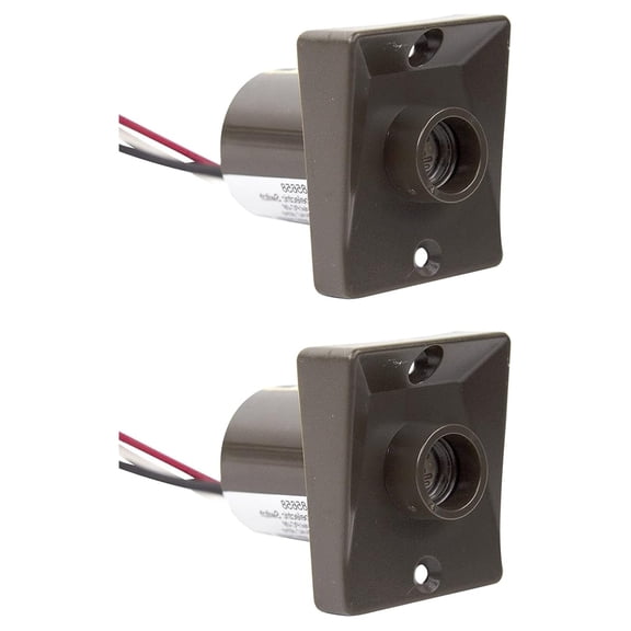 SPC-320Z-2PK 120V Automatic Dusk to Photocell Photo Control Light Sensor for Hardwire Outdoor Lamp Posts with Ezee Plug, UL Listed, Bronze, Pack of 2