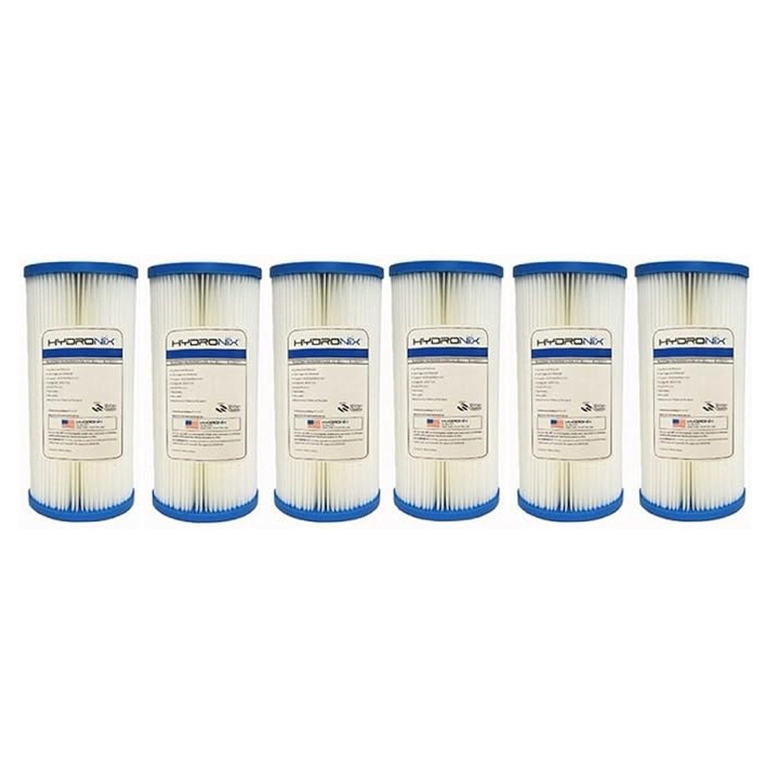 SPC-45-1020 Whole House Sediment Pleated Water Filter, Washable and Reusable, 4.5" x 10" - 20 micron (6 Pack)