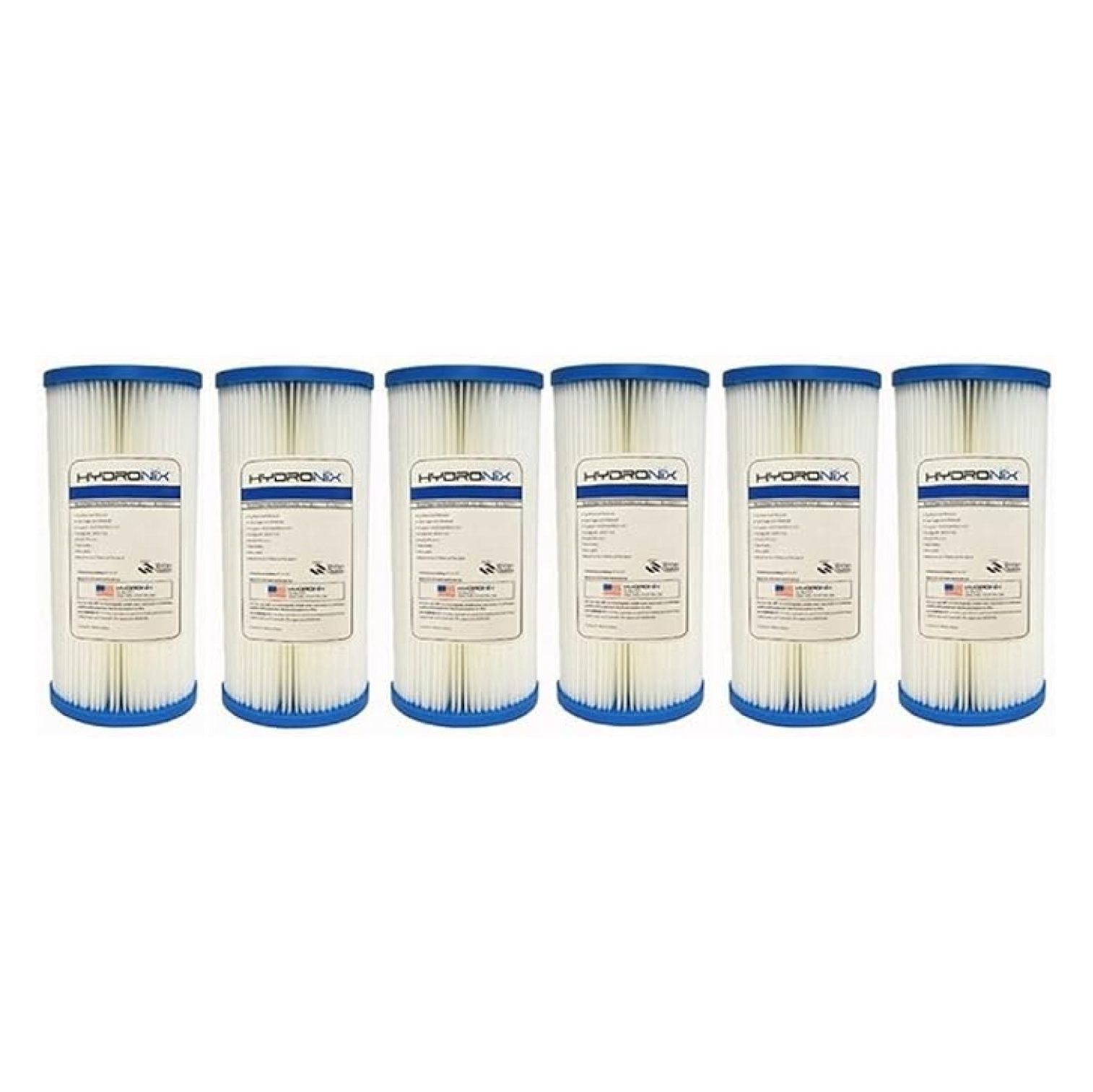 SPC-45-1020 Whole House Sediment Pleated Water Filter, Washable and Reusable, 4.5" x 10" - 20 micron (6 Pack)