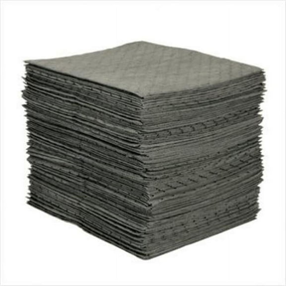 SPC Perforated Oil Sorbent Pad - Bale of 100 Pads - 16in.x20in. - Gray