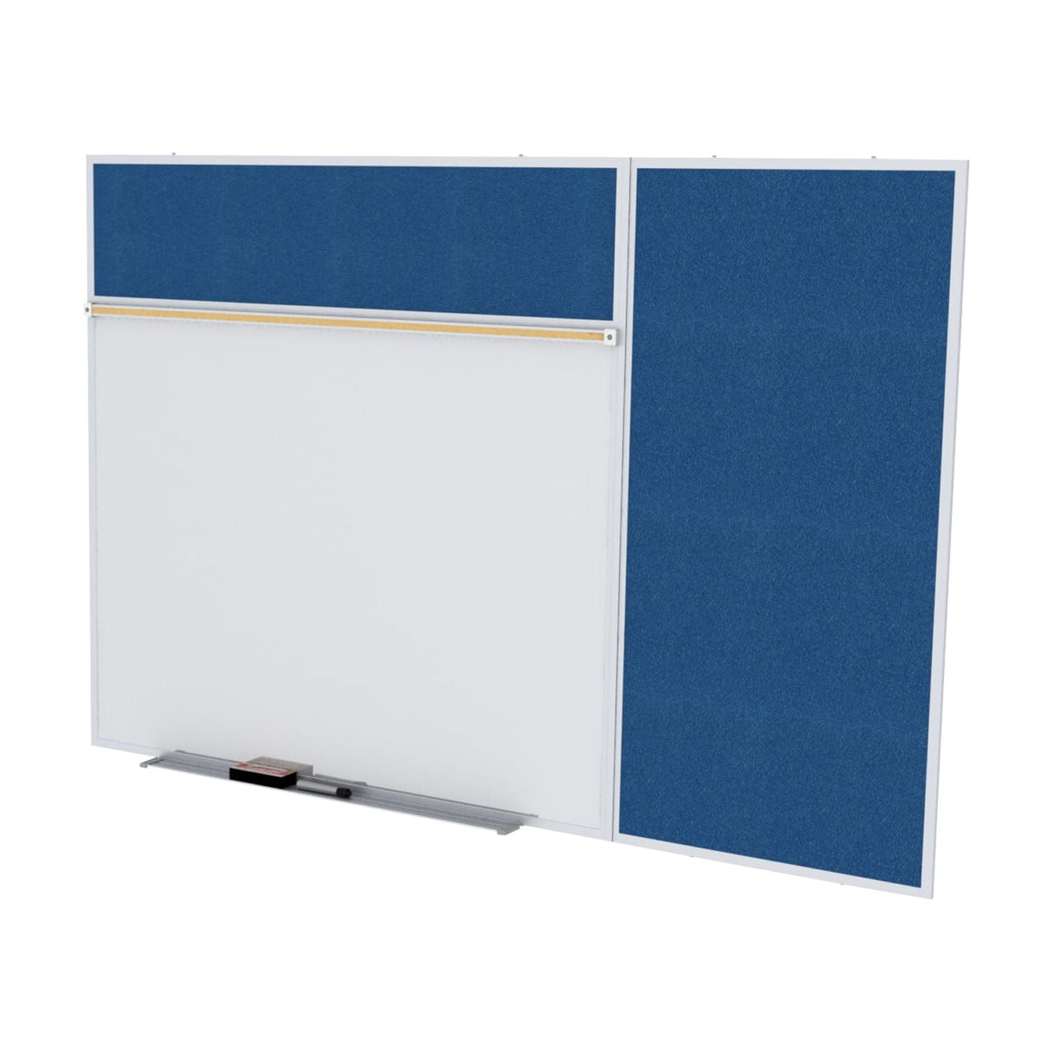 SPC48BV195 Ghent Porcelain Whiteboard/ Vinyl Bulletin Board Combo Board, Style B, 5'H