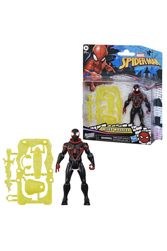 Marvel Spider-Man ActionVerse Miles Morales, 4.5-Inch (11.4 CM) Collectible Action Figure, 4+