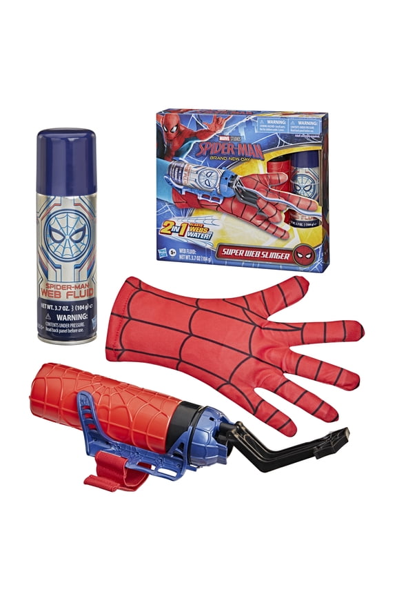 Marvel Spider-Man: Brand New Day Super Web Slinger, 2-in1 Water or Web Blaster, Super Hero Costumes, Ages 5+