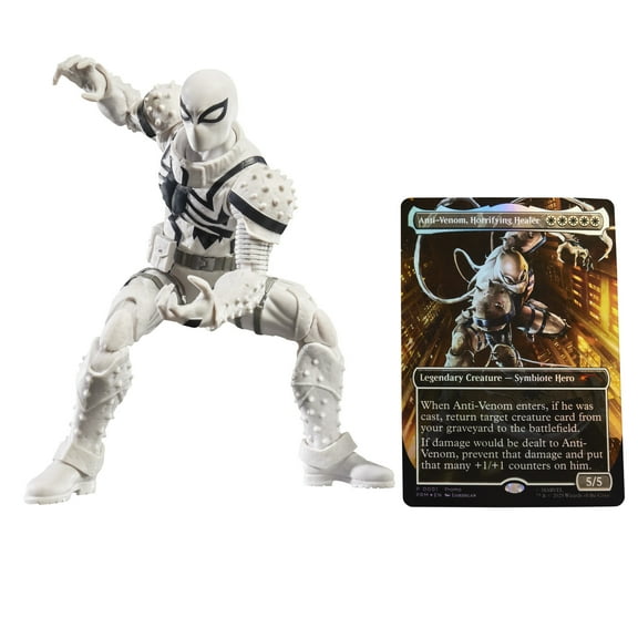 Marvel Legends Series Magic: The Gathering Agent Anti-Venom, 6" Spider-Man Action Figure plus Exclusive Foil Trading Card