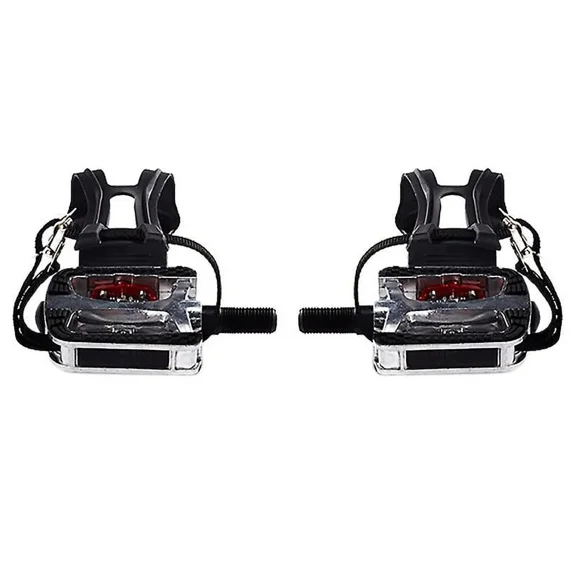 SPD Pedals for Spin Bike with Toe Cages for Clip Pedals Indoor Exercise Cycling Platform Pedals 9/1