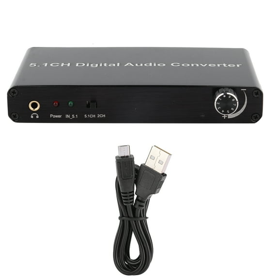 SPDIF to Analog 5.1CH Digital Audio Decoder Converter Support for DTS/AC3 DecodingBlack