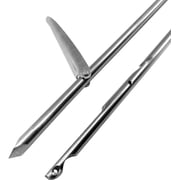 SPEARFISHING WORLD Spear Shaft for Euro Mech Notched Spearguns Stainless-Steel 7mm / 9/32  Diameter with Heavy Duty 3  Barb/Flopper & Sharp Tri-Cut Hawaiian Spear Tip