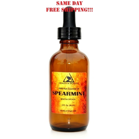 SPEARMINT ESSENTIAL OIL AROMATHERAPY NATURAL 100% PURE GLASS DROPPER 2 OZ, 59 ml
