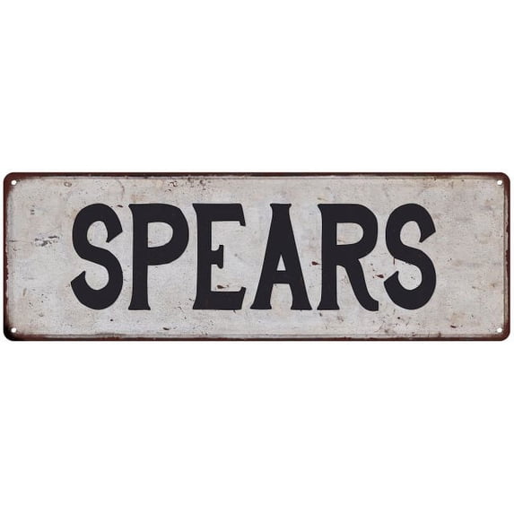 SPEARS Vintage Look Gift Rustic Chic Metal Sign 6x18 206180036562