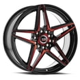thumbnail image 1 of SPEC-1 17X7.5 5X108/5X114.3 42ET CB GLOSS BLACK & RED MACHINED, 1 of 1
