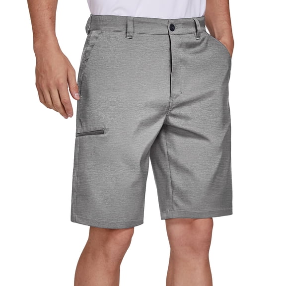 PULI Men’s Golf Hybrid Dress Shorts Lightweight Quick-Dry Summer Flat Front Casual Shorts with Pockets