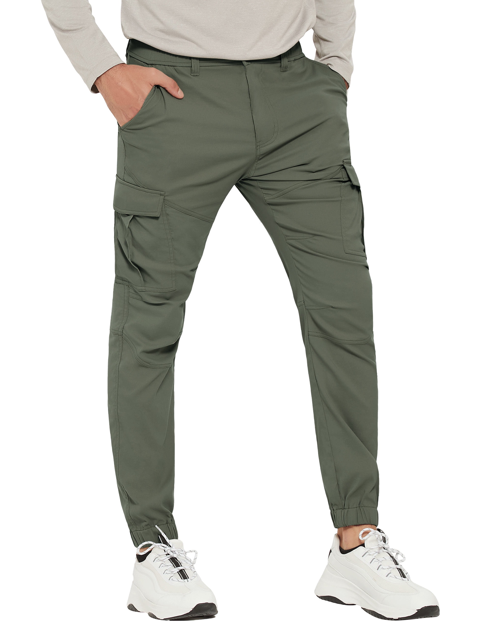 SPECIAL MAGIC Men's Hiking Cargo Pants Slim Fit Stretch Jogger Cycling  Waterproof Outdoor Trousers with Pockets（Grey 38） 