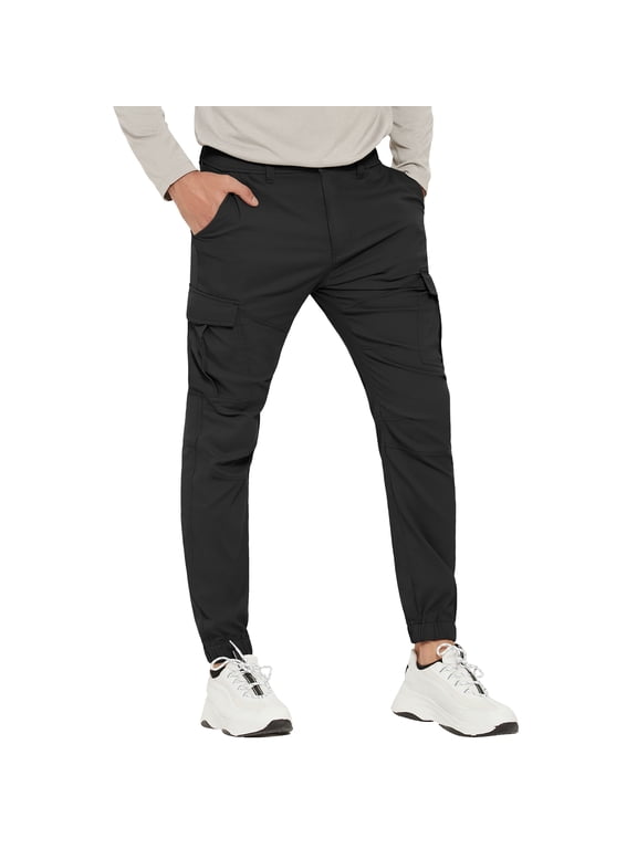 Men's Cargo Hiking Pants Lightweight Quick Dry Water Resistant Jogger Pants with Stretch Fabric and Multi Pockets