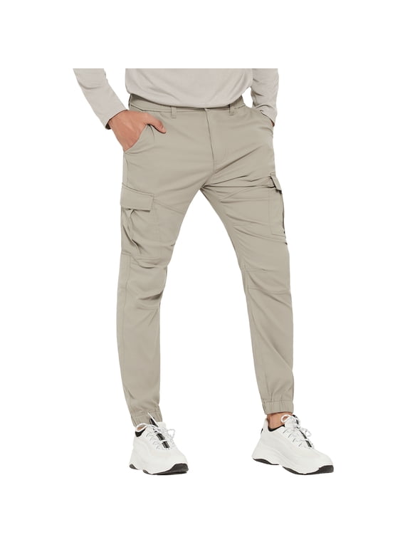 Men's Cargo Hiking Pants Lightweight Quick Dry Water Resistant Jogger Pants with Stretch Fabric and Multi Pockets
