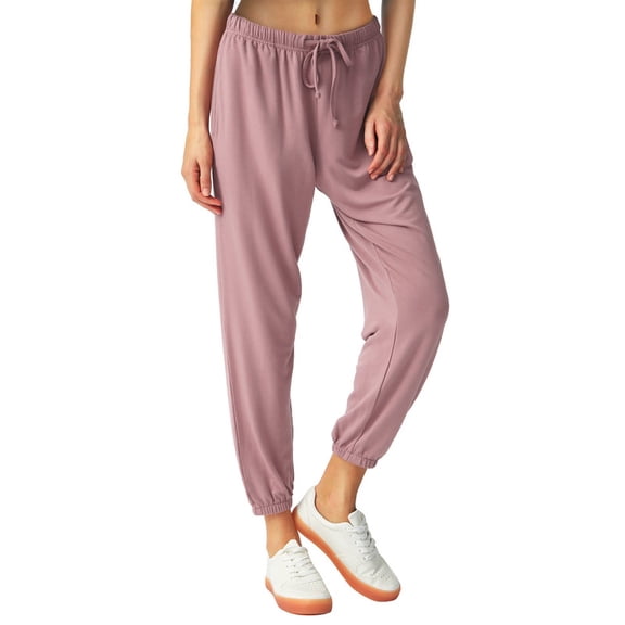 Running Sweatpants for Women Drawstring High Waist Side Stripes Workout Cotton Athletic Lounge with Pockets