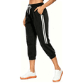 thumbnail image 1 of SPECIAL MAGIC Women’s Capri Sweatpants Jogger Cargo Pants with Pockets Female(Black M), 1 of 5