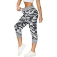 thumbnail image 1 of SPECIAL MAGIC Women’s Capri Sweatpants Jogger Cargo Pants with Pockets for both Sports and Casual Wear (Camo Grey M), 1 of 8