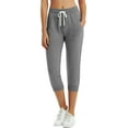 thumbnail image 1 of SPECIAL MAGIC Women’s Capri Sweatpants Jogger Cargo Pants with Pockets for both Sports and Casual Wear (Heather Grey L), 1 of 8