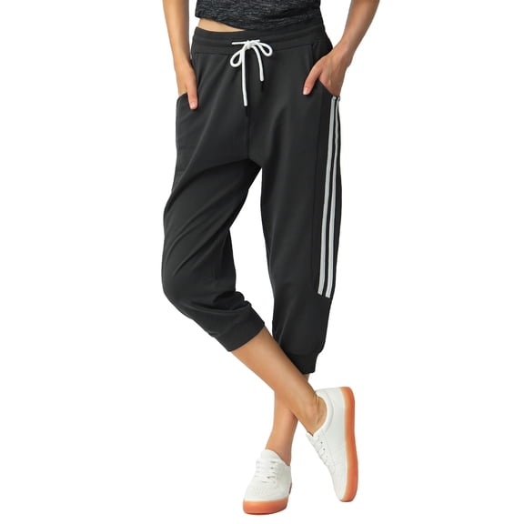 SPECIAL MAGIC Women's Capri Sweatpants Jogger Pants with Pockets Cotton Stretch Lounge Athletic Pants for Running Yoga Gym