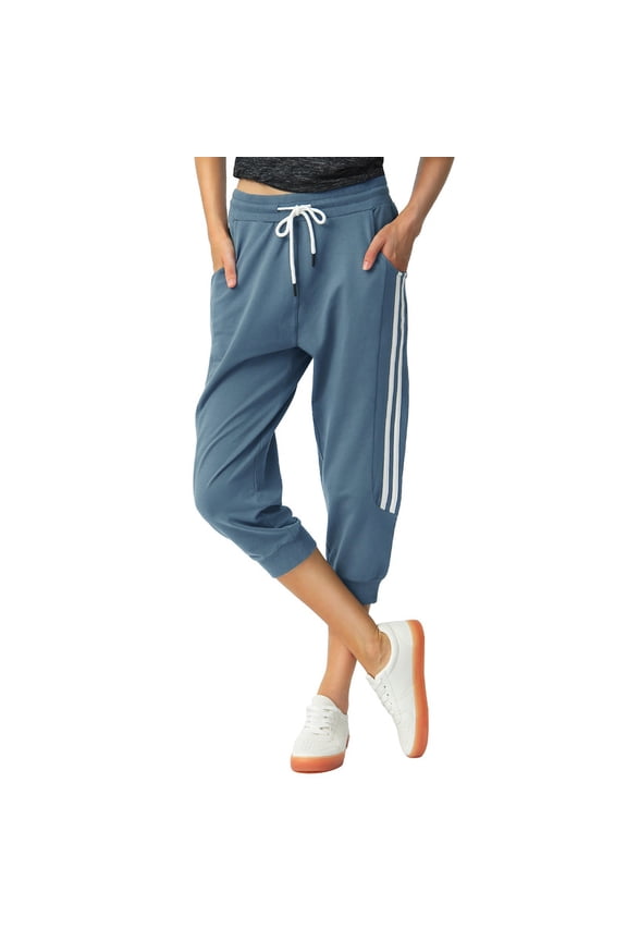 Women's Sweat pants Capri Joggers Sweatpants Cargo Pants Jogging Pants for Women with Pockets Female