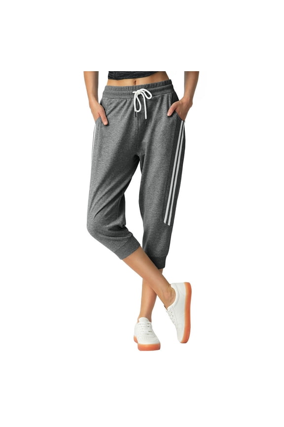 Women's Sweat pants Capri Joggers Sweatpants Cargo Pants Jogging Pants for Women with Pockets Female