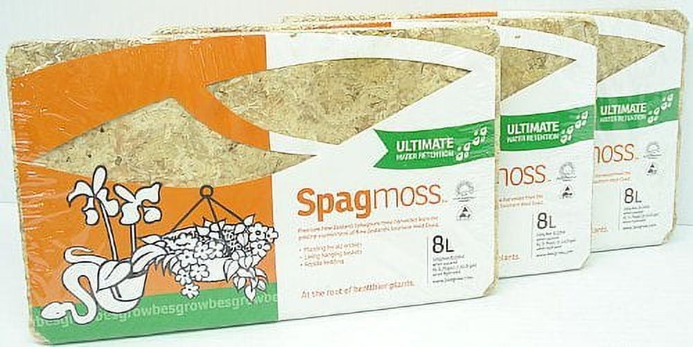 SPECIAL Sphagnum Moss 24 Liters New Zealand AA Grade 3 X 100 Gram Brick